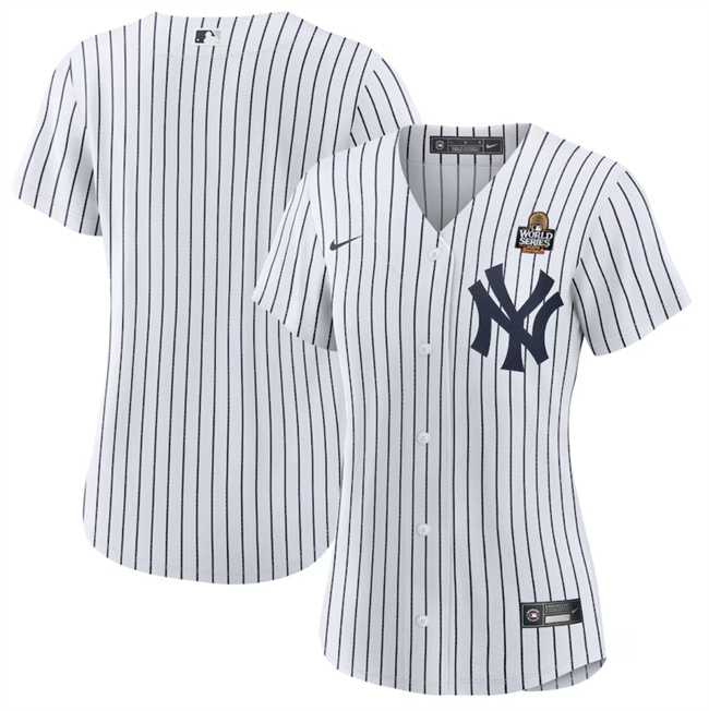 Womens New York Yankees Blank White 2024 World Series Cool Base Stitched Jersey Dzhi